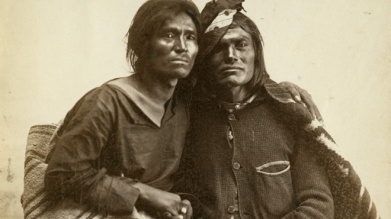 Historic photo of Navajo couple from the collection of the Museum of New Mexico, 1866. Via ITVS